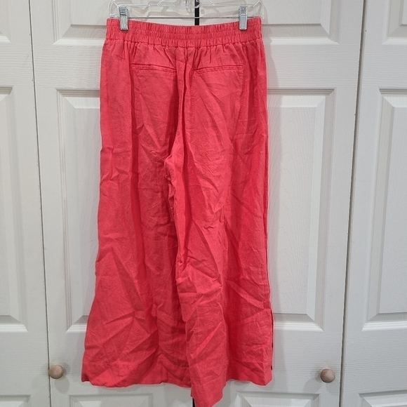 Athleta Playa Linen Set Top & Wide Leg Crop Pants Passionfruit Coral Small 6 S - Picture 6 of 16